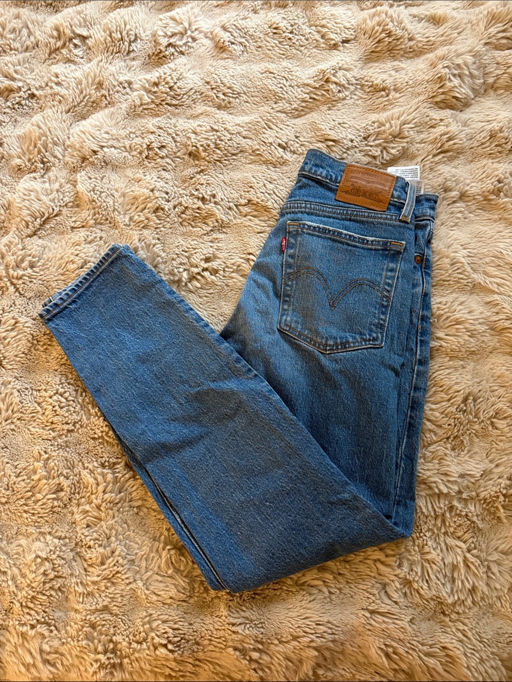 Levi's Medium Blue High-Rise Straight Jeans